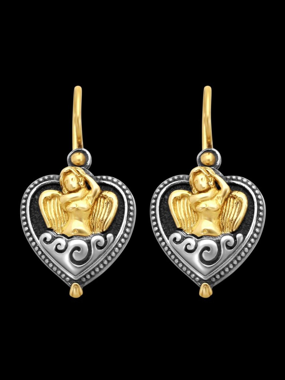 Konstantino 925 Sterling Silver & 18K Yellow Gold Angelic Drop Earrings